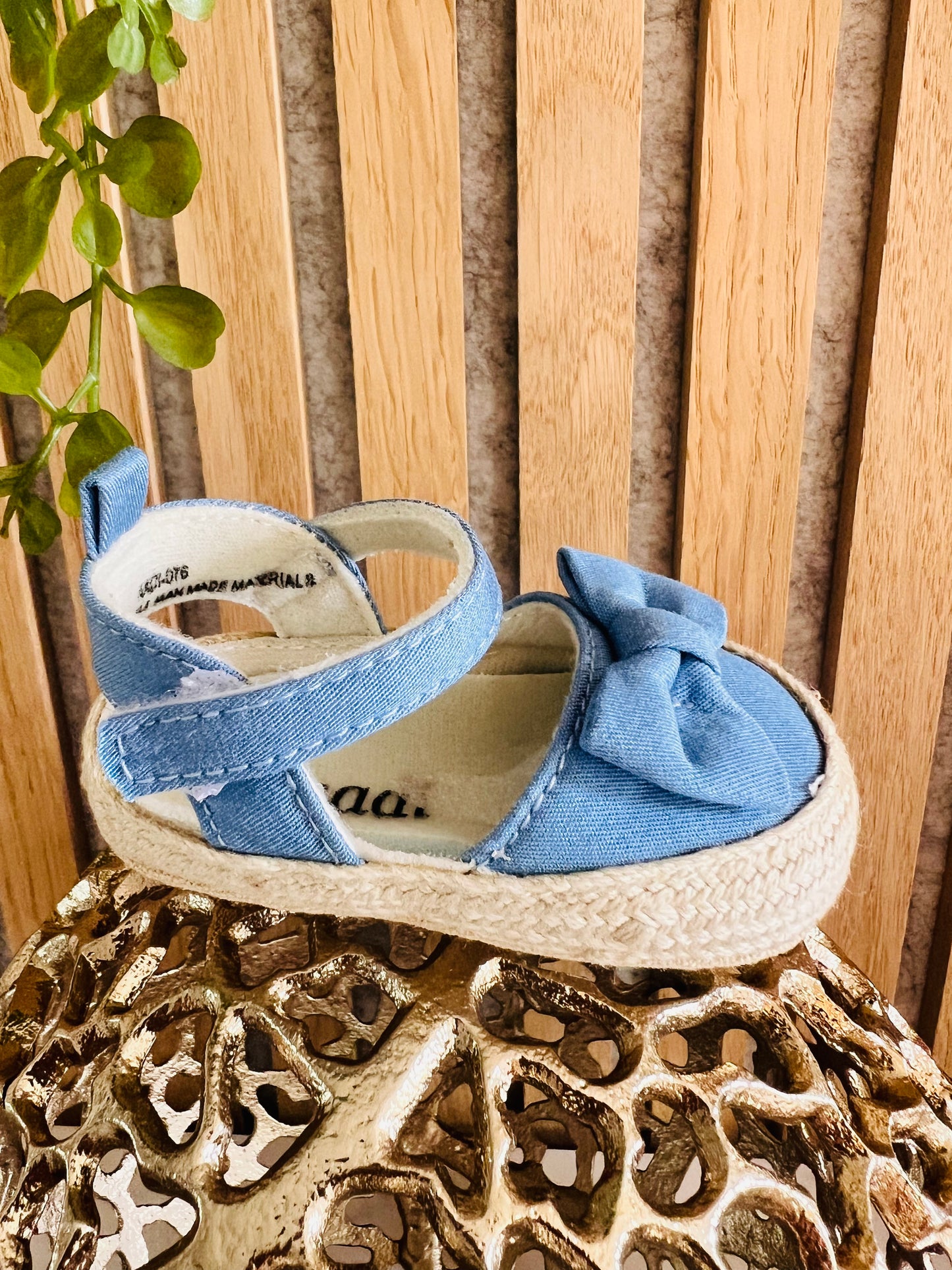 Aadi Blue Jean Bow Sneaker for Babies