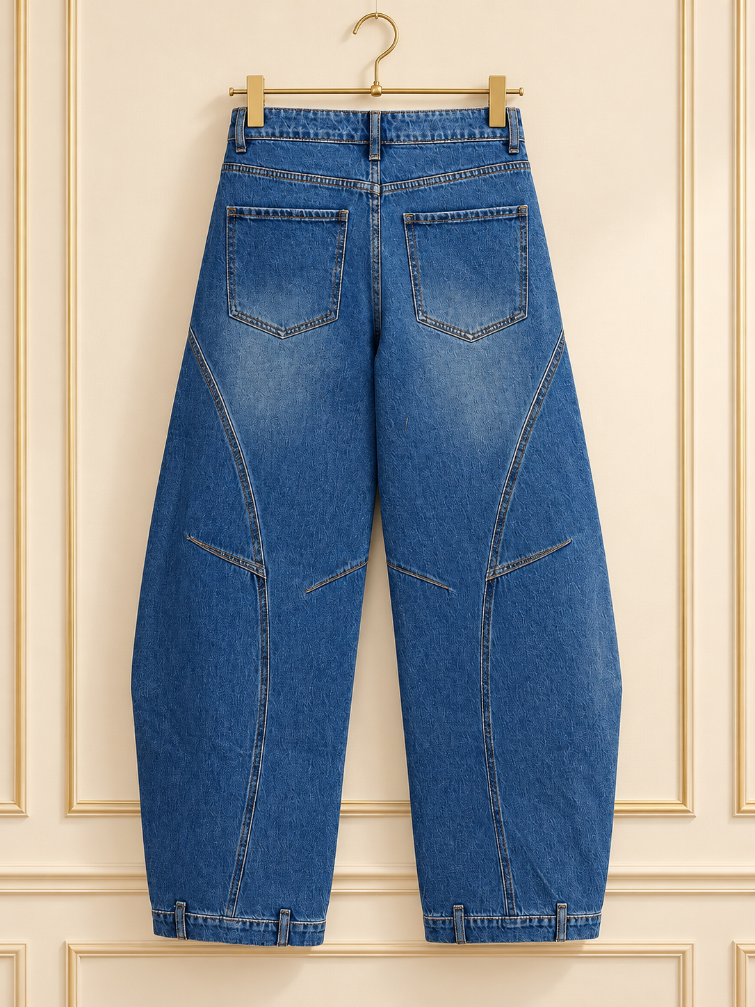 Jeans barrel cintura cruzada