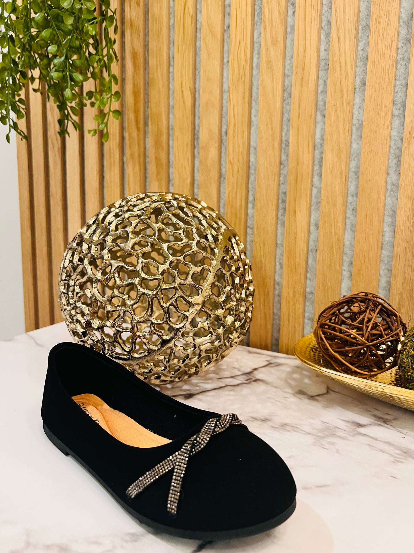 Bonnie-1K Black suede sneaker with rhinestone crisscross strap