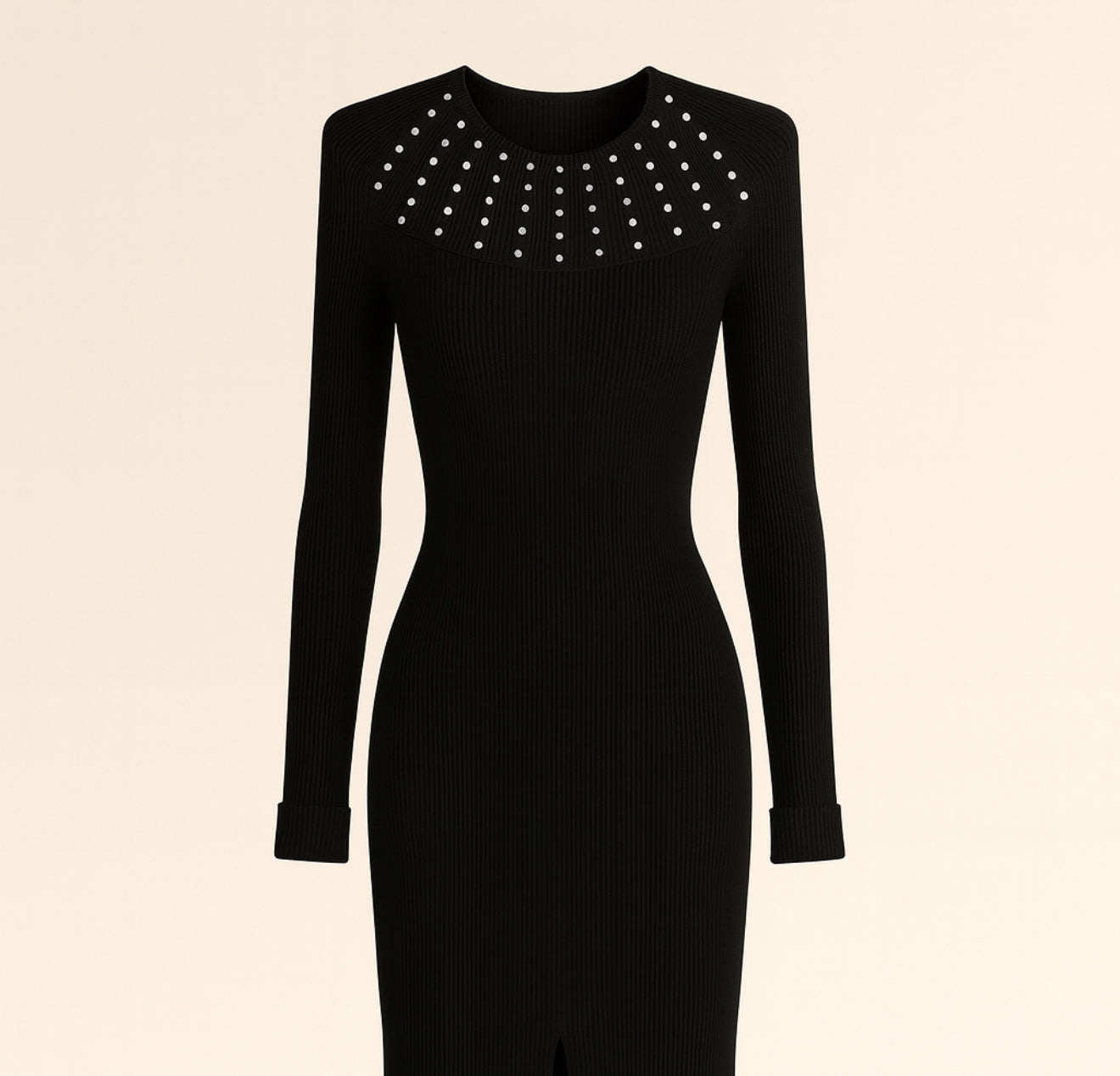 Noir Éclat Midi Dress