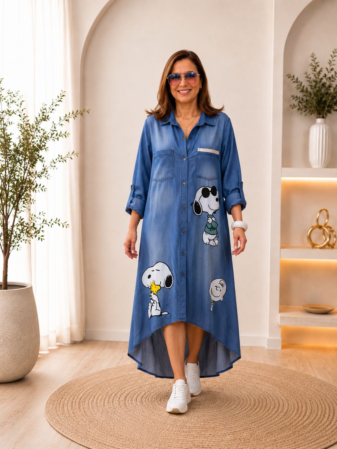 Vestido Denim Snoopy
