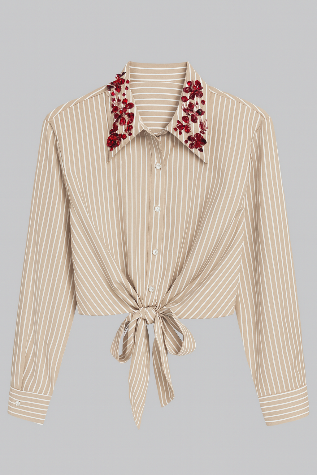 Brown striped blouse