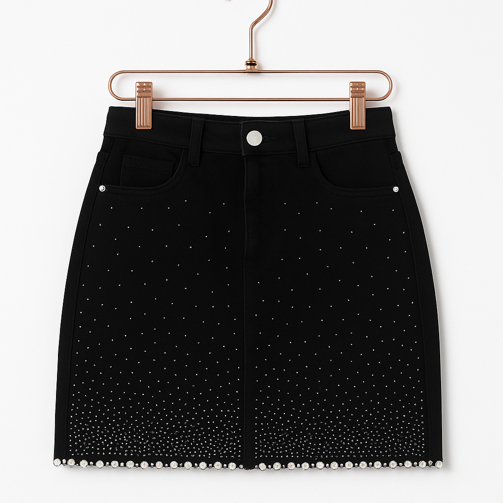 Short skirt with pearls