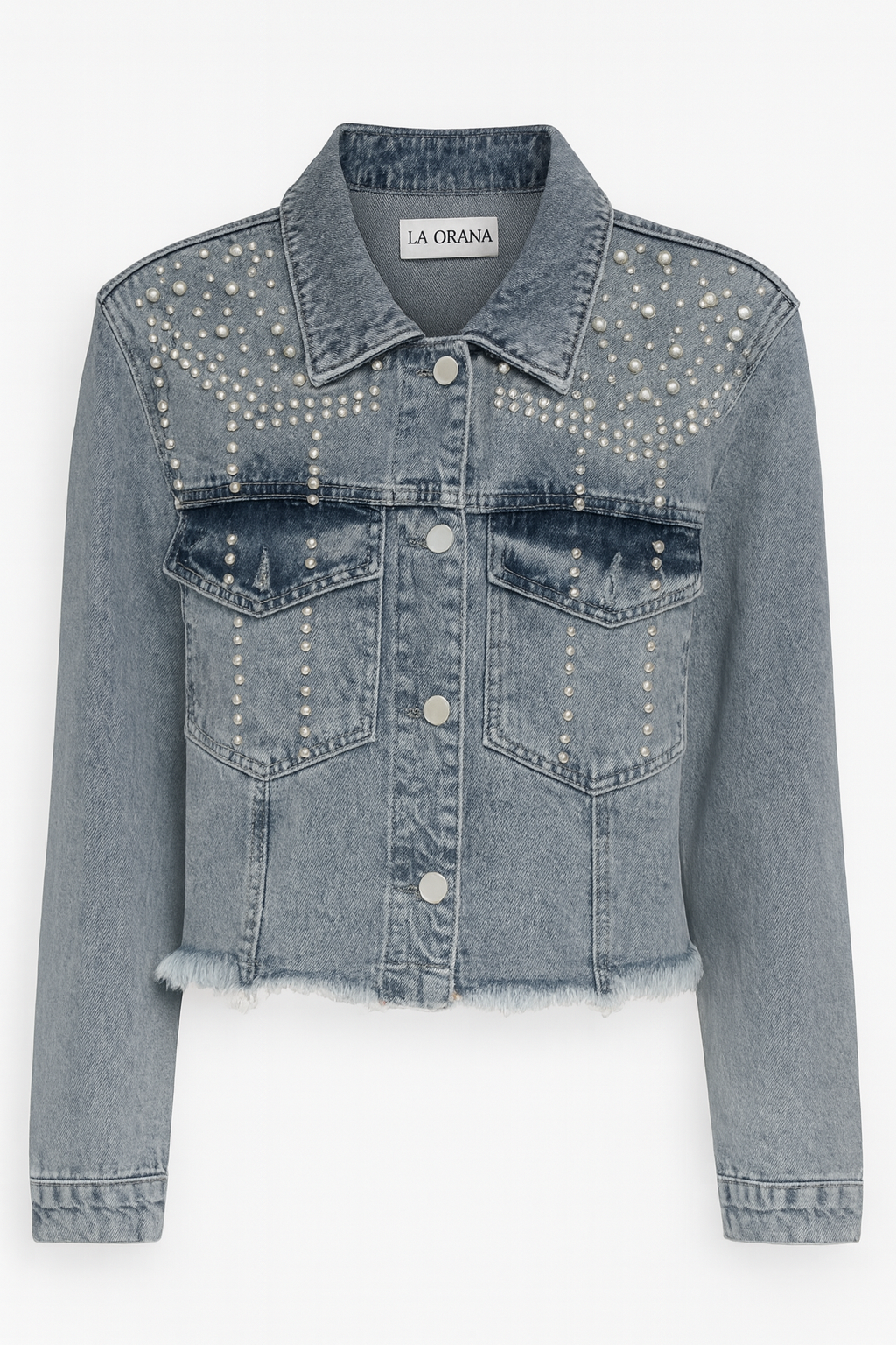 Chaqueta jeans perlas