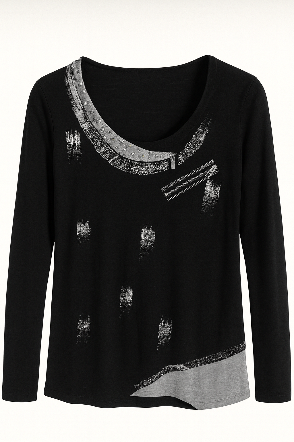 Blouse with appliqués