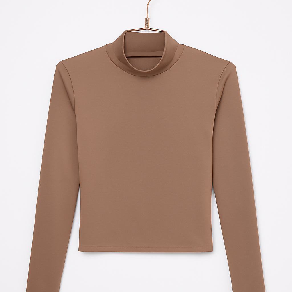TW1190 Basic dark blue high neck long sleeve