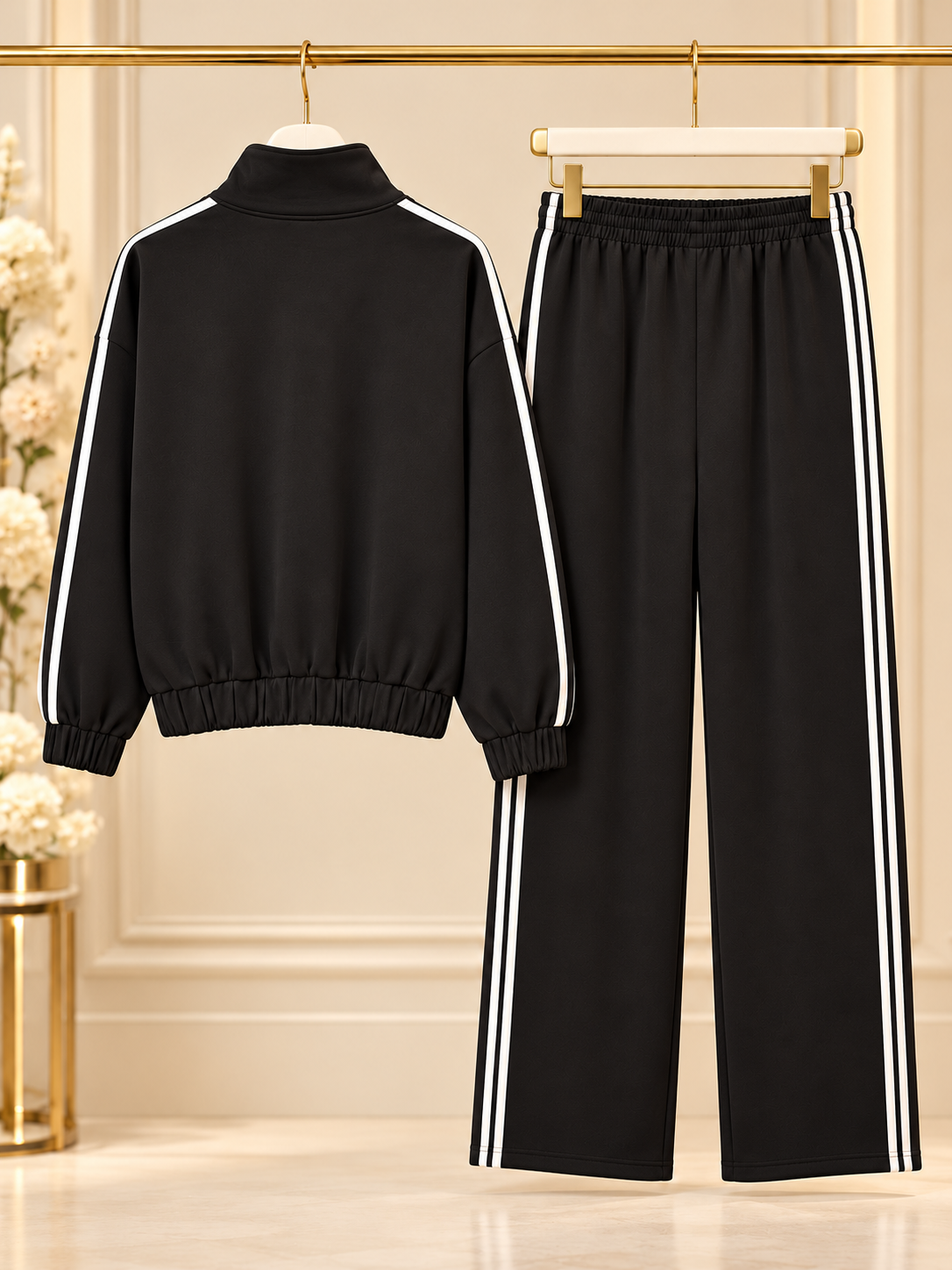 Set deportivo bordado floral
