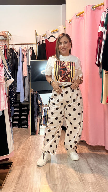 Polka dots  barrel pants