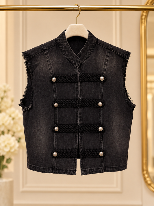 Chaleco Denim Trenzado