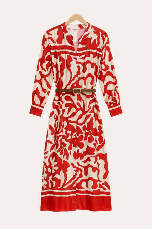 Red waves Dress