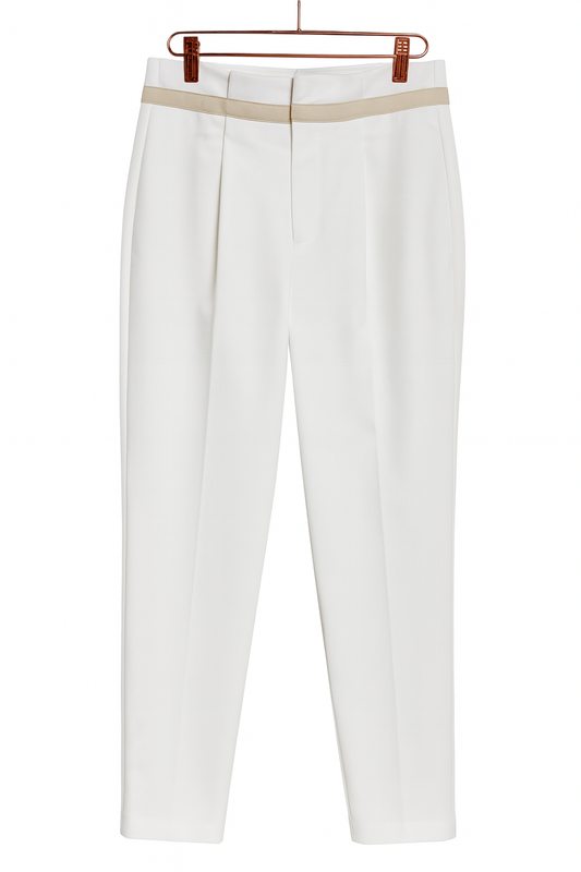 Beige and white pants