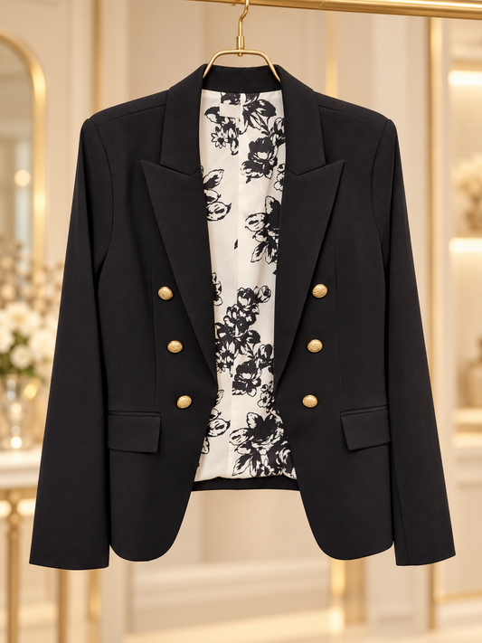Blazer negro botones gold