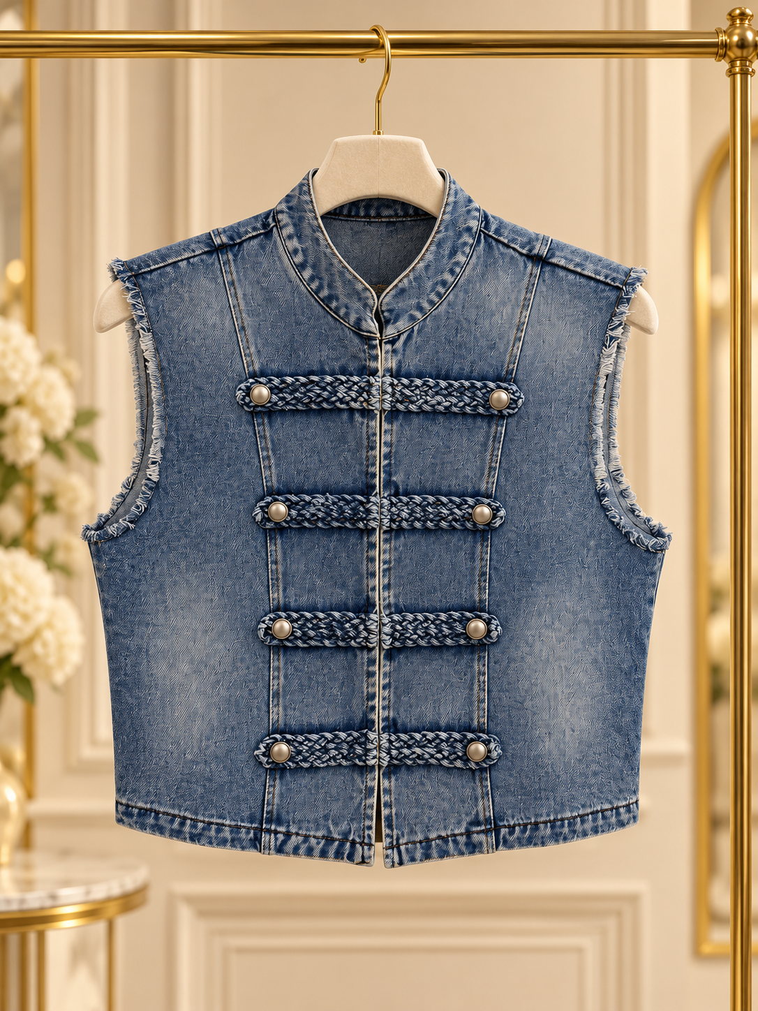 Chaleco Denim Trenzado