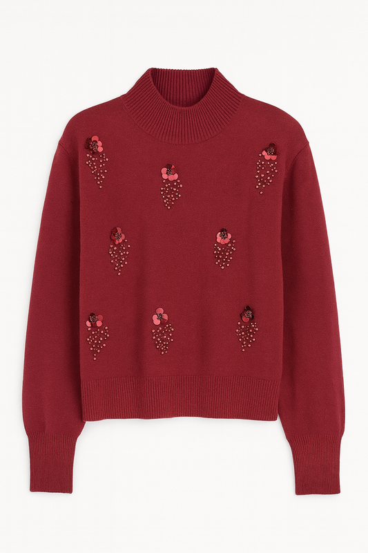 Wine glam sweater