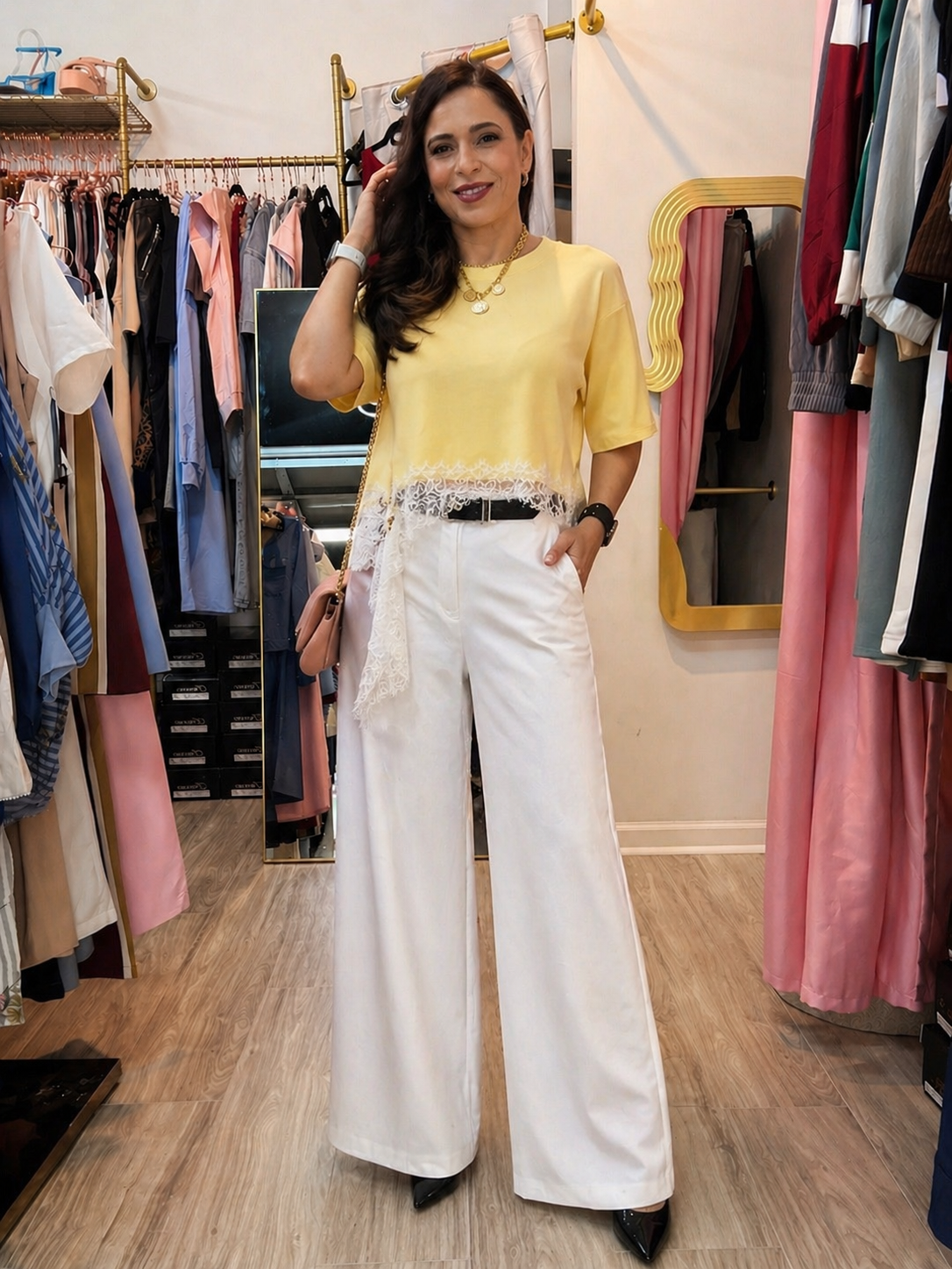 Pantalón barrel white chic