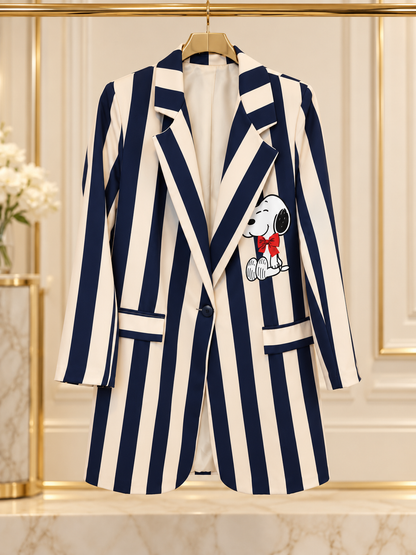 Blazer largo snoopy a rayas