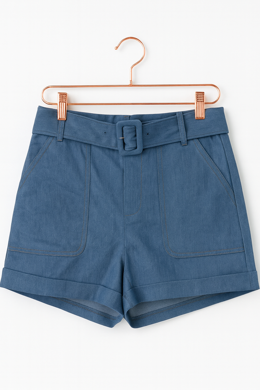 Blue denim shorts