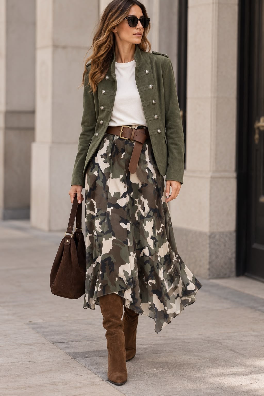 Falda asimetrica camuflaje