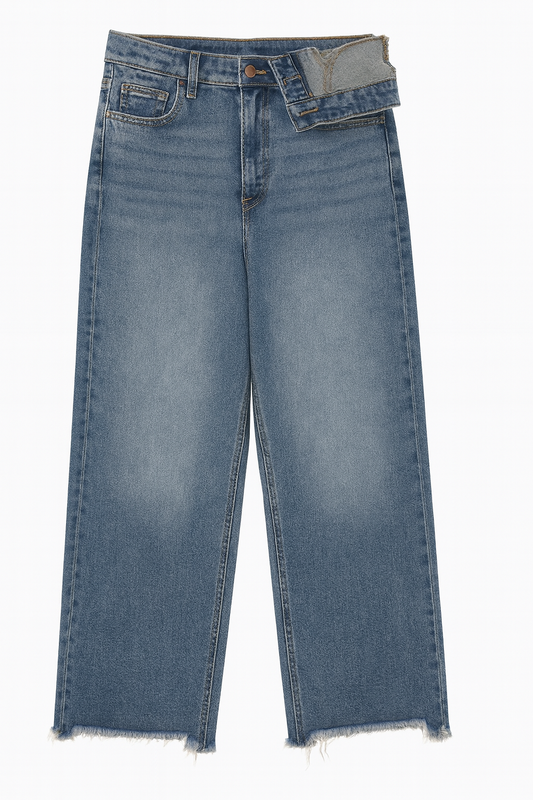 asymmetrical jeans