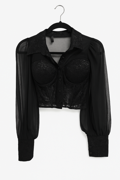Noir Élegance Blouse