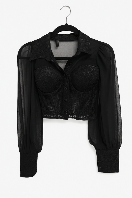 Noir Élegance Blouse