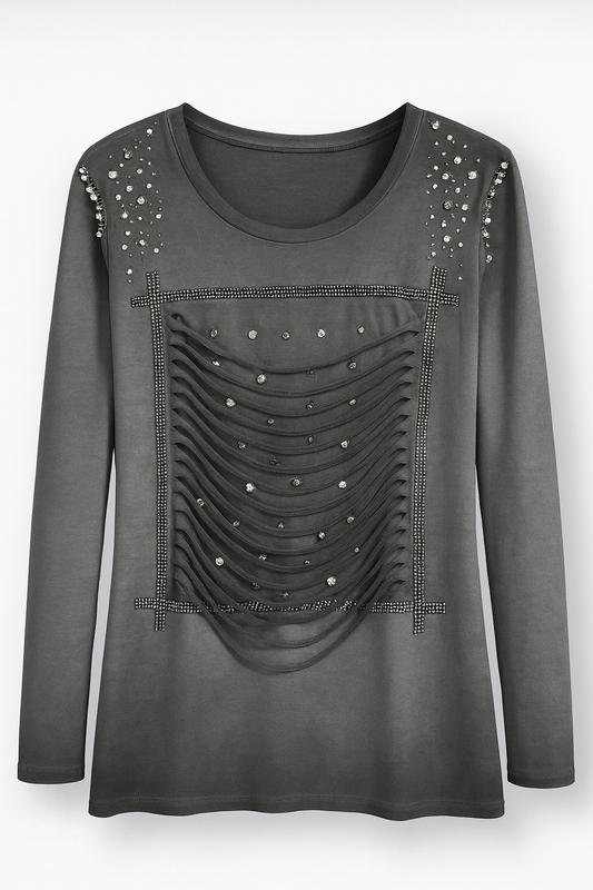 Gray blouse with stones