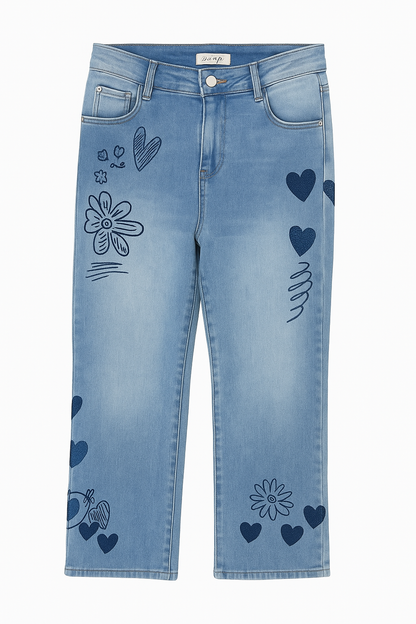 Blue heart jeans