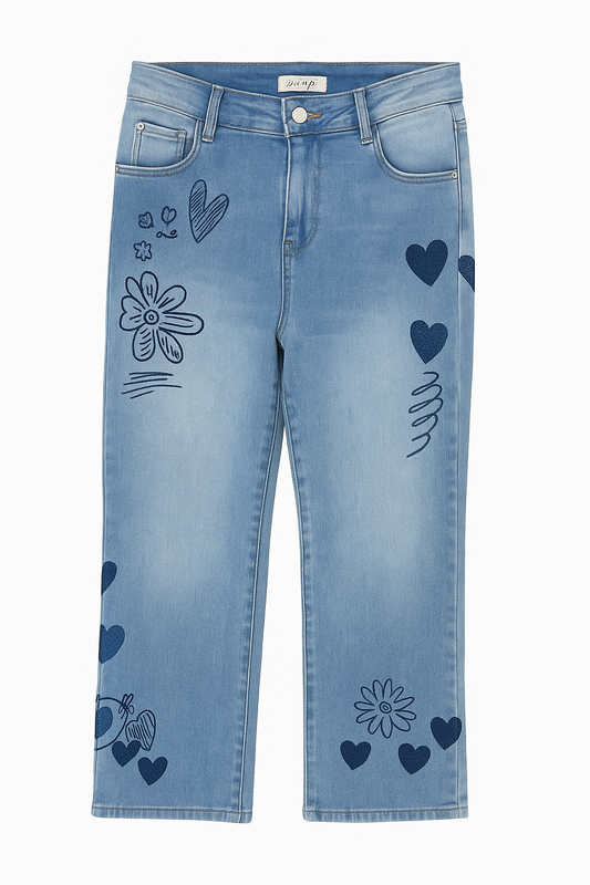 Blue heart jeans