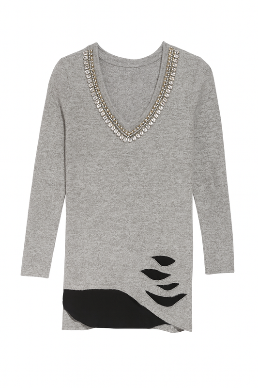 Gray blouse with stones