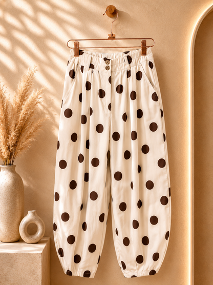 Polka dots  barrel pants