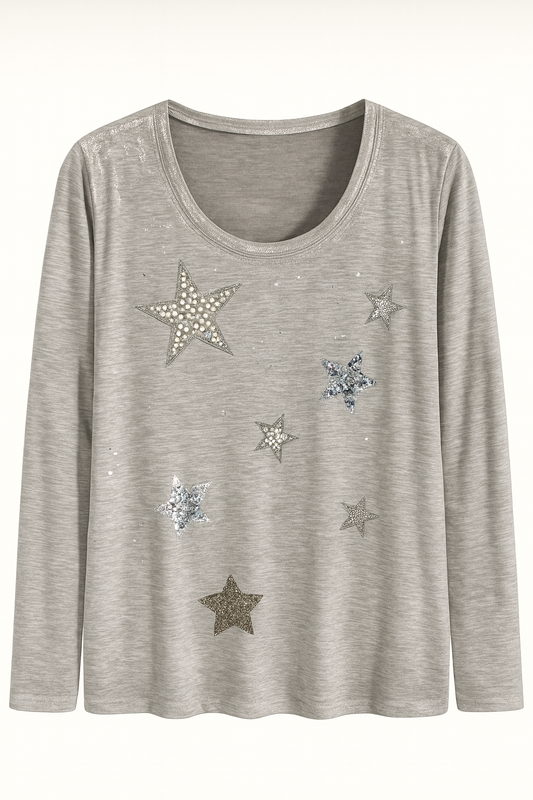 Blouse with appliqués