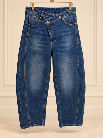 Jeans barrel cruzado