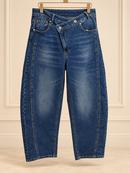 Jeans barrel cruzado