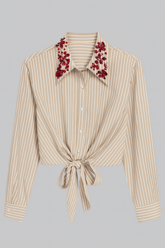 Brown striped blouse