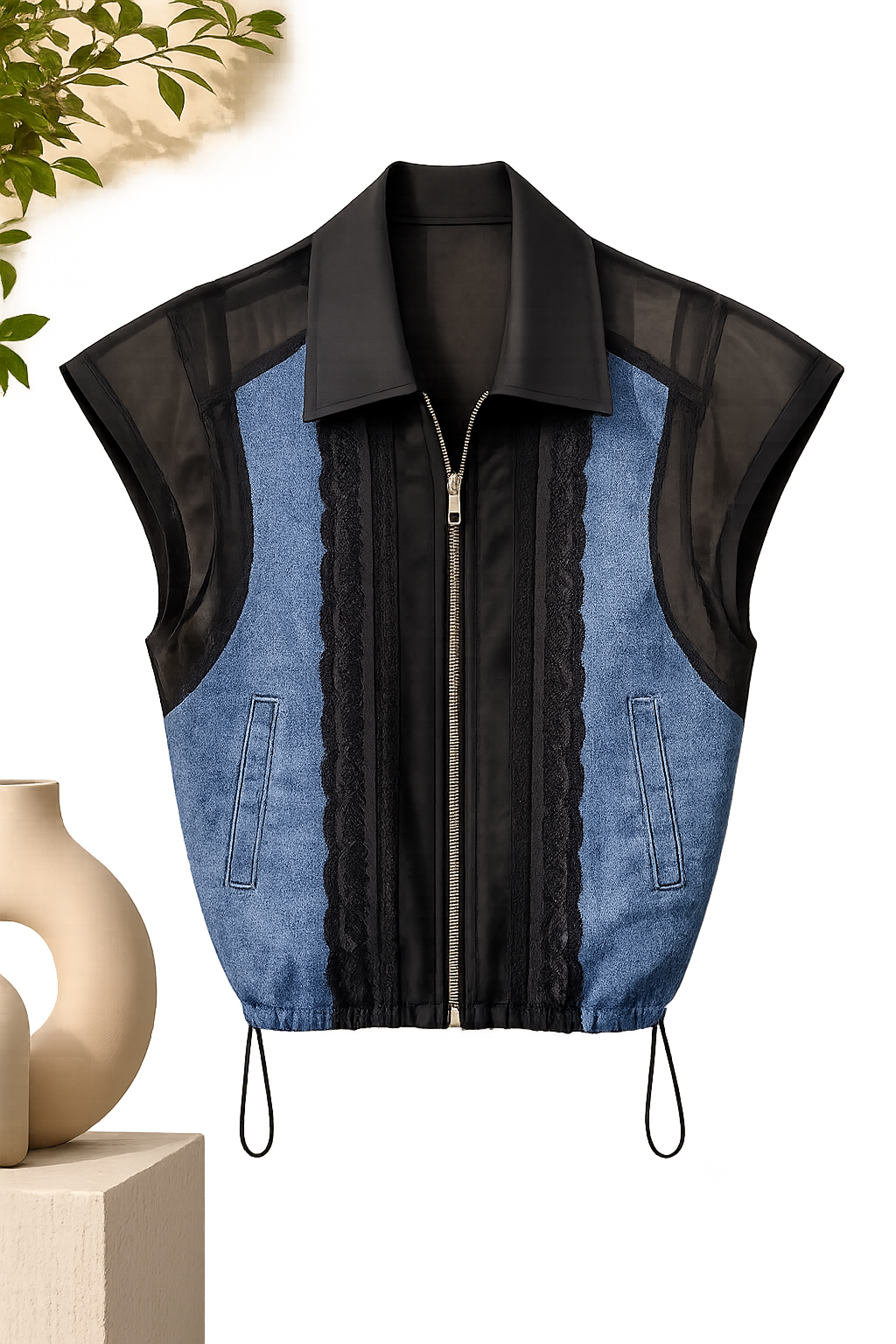 Chaleco denim transparent