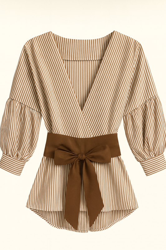 Striped blouse and sash