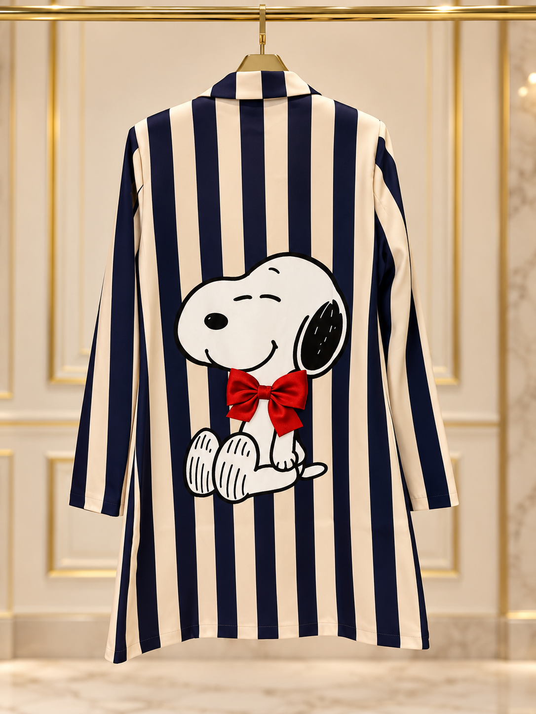 Blazer largo snoopy a rayas