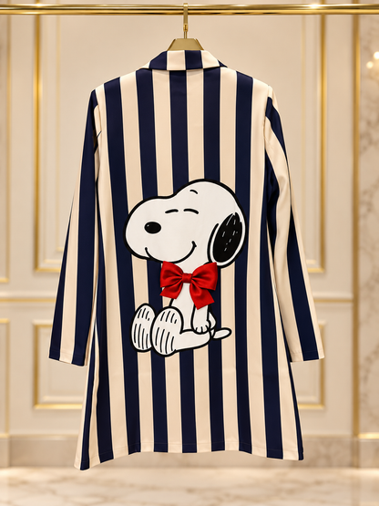 Blazer largo snoopy a rayas