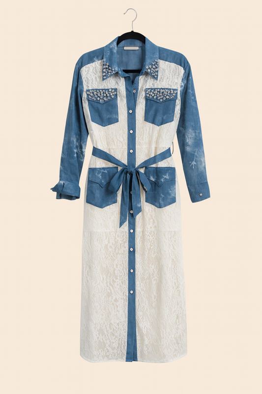 Denim & Lace Chic Dress