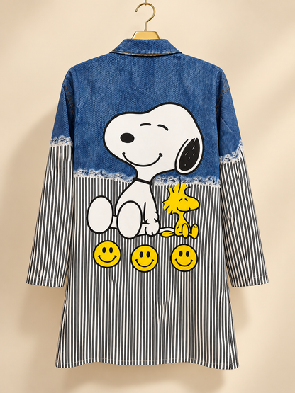 Blazer snoopy denim & rayas