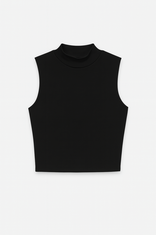 TW1461 Basic Black Sleeveless Top
