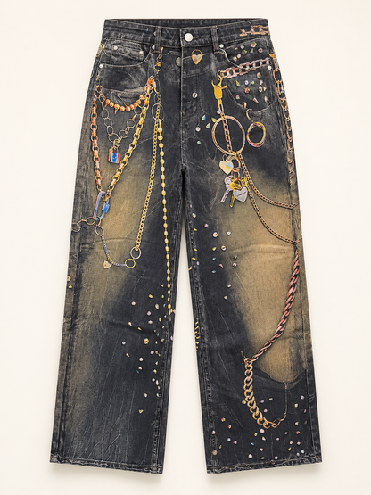 Jeans Renata cadenas y dijes