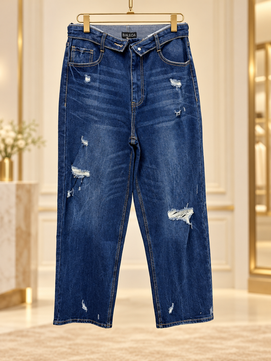 Jeans cintura asimétrica