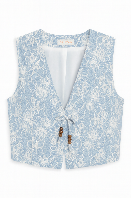 Blue lace vest
