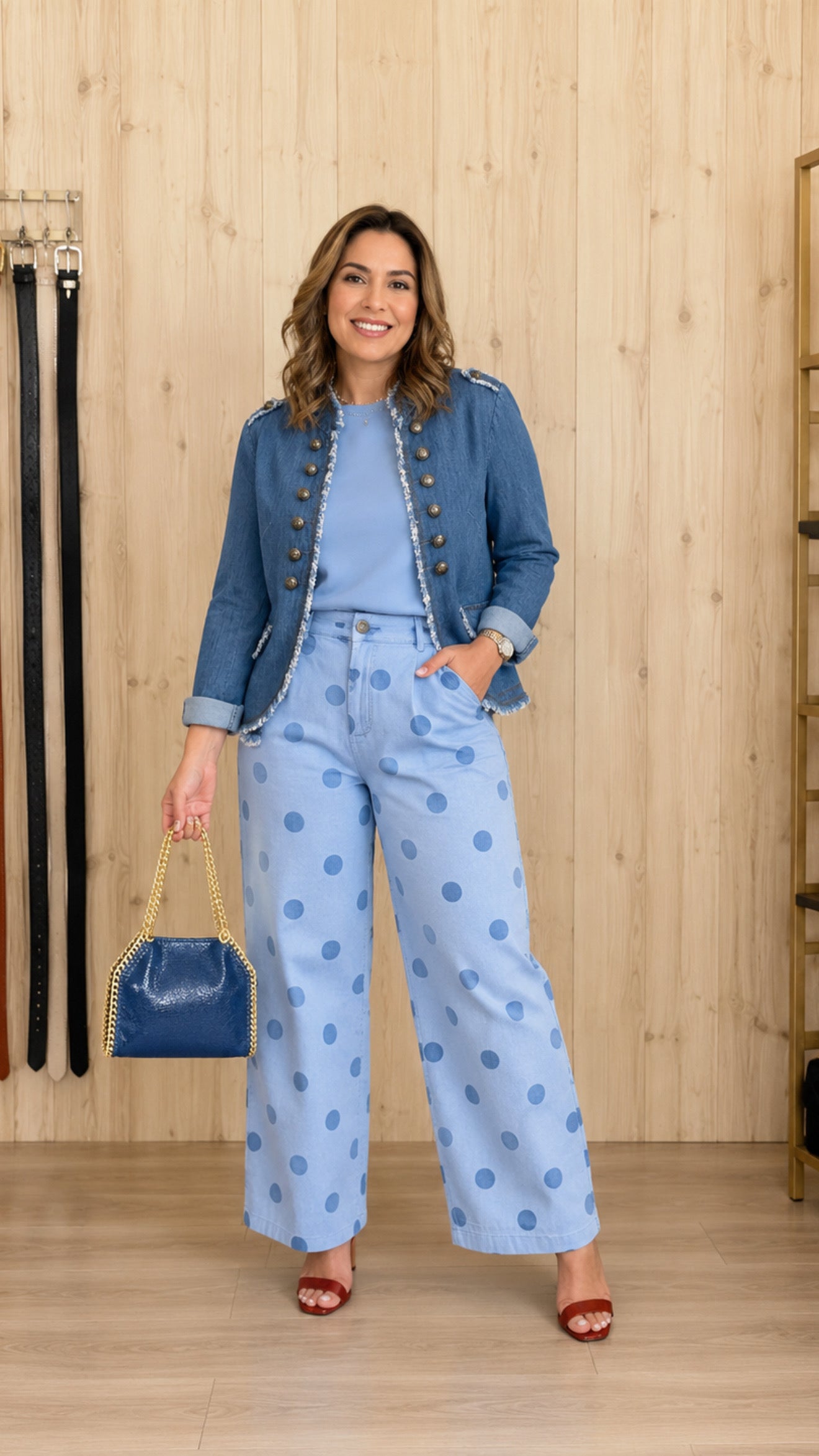 Polka chic pants