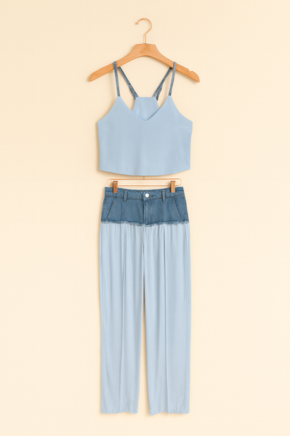 Light blue set with jeans