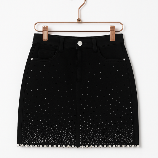 Short skirt with pearls