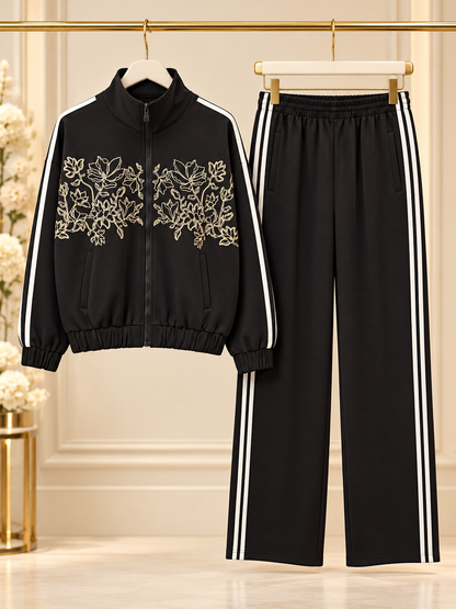 Set deportivo bordado floral