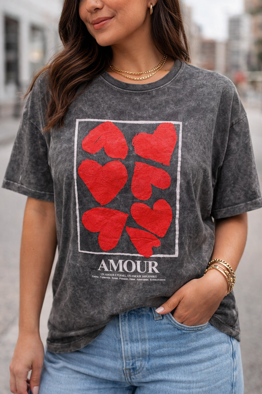 Red hearts squate shirt