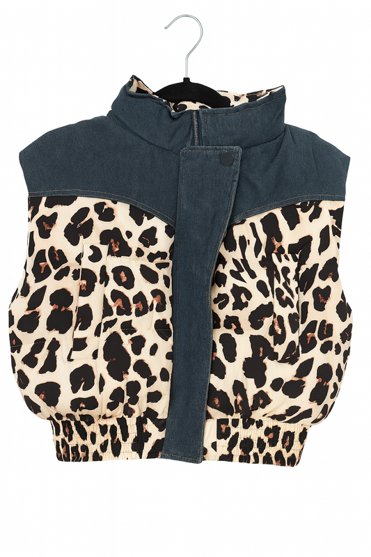 Chaleco Puffer Leopardo